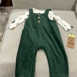 Offspring green jumper with long sleeve bodysuit size 3 M NWT